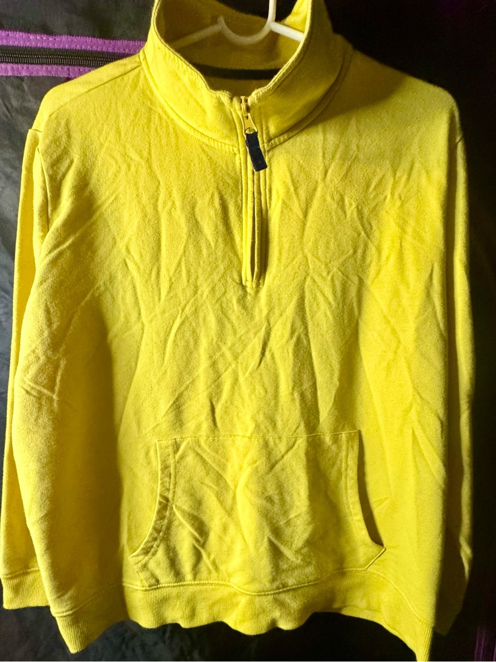 St. John's Bay Yellow Quarter-Zip Fleece Pullover